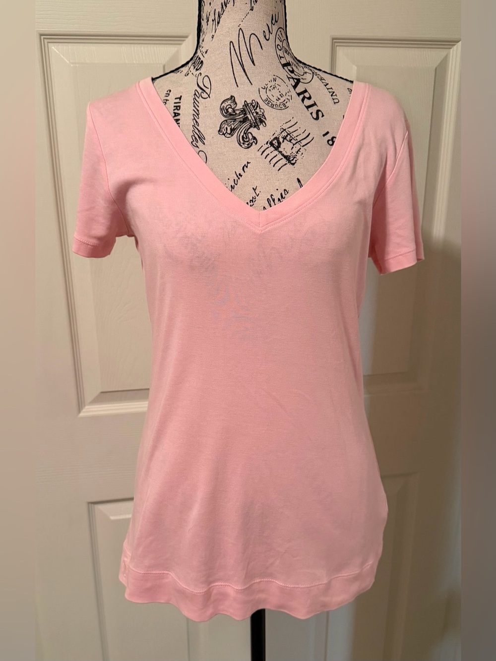 Lilly Pulitzer Pink Short-Sleeve V-Neck Tee - Light Weight Pima Cotton